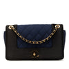 Chanel Small Bicolor Quilted Grosgrain Satin Small Mademoiselle Double Flap Secondhand