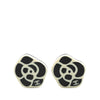Chanel Resin Gold Plated CC Camellia Clip On Earrings Secondhand