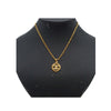 Chanel CC Gold Plated Strass Round Pendant Necklace Secondhand