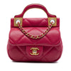 Chanel Quilted Calfskin Lady Card Holder with Chain Top Handle Bag Secondhand