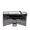 Balenciaga Shiny Calfskin Crocodile Embossed Hourglass Wallet On Chain Secondhand