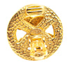 Chanel Gold Plated CC Round Clip On Earrings Secondhand
