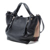 Burberry Small Leather and House Check Canvas Maidstone Satchel Secondhand