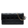 Dior Patent and Lambskin Cannage Lady Dior Wallet On Chain Secondhand