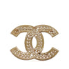 Chanel CC Gold Plated Rhinestone Brooch Secondhand