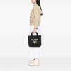 Prada Small Raffia Effect Crochet Embroidered Logo Tote Secondhand