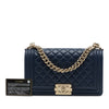 Secondhand Chanel Old Medium Quilted Lambskin Boy Flap