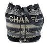Chanel Canvas and Wool Striped Deauville Drawstring Bucket Bag Secondhand