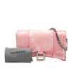 Balenciaga Nappa Denim Printed Hourglass Wallet on Chain Secondhand