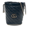 Secondhand Gucci Mini GG Marmont Matelasse Diagonal Leather Torchon Bucket Bag