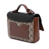 Gucci Mini GG Supreme and Calfskin Padlock Flap Pocket Satchel Secondhand