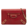 Balenciaga Goatskin Motocross Metallic Edge Wallet on Chain Secondhand