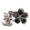Secondhand Chanel CC Silver Plated Enamel Flower Drop Earrings