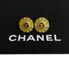 Chanel CC Gold Plated Enamel Round Clip On Earrings Secondhand