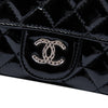 Chanel Quilted Patent Brilliant East West Flap Clutch with Chain Secondhand