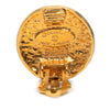 Chanel Gold Plated Medallion Coat of Arms Clip on Earrings Secondhand