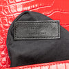 Saint Laurent Croc Embossed Leather Monogram Cassandra Clasp Bag Secondhand