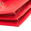 Saint Laurent Croc Embossed Leather Monogram Cassandra Clasp Bag Secondhand