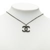 Chanel CC Ruthenium Plated Pendant Necklace Secondhand