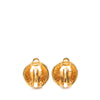 Chanel CC Gold Plated Button Clip On Earrings Secondhand