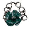 Chanel CC Brass Ruthenium and Enamel Camellia Chain Bracelet Secondhand