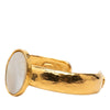 Chanel CC Gold Plated Faux Pearl Mother of Pearl Cuff Bracelet Secondhand
