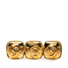 Chanel Triple CC Gold Plated Pin Brooch Secondhand