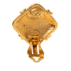 Chanel CC Gold Plated Rhombus Twisted Ribbon Clip On Earrings Secondhand