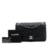 Chanel Jumbo Classic Chevron Lambskin Double Stitch Single Flap Secondhand