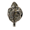 Chanel CC Brass Strass Leaf Brooch Secondhand
