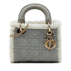 Dior Mini Shearling Trimmed Suede Cannage Lady Dior Secondhand