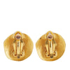 Chanel Gold Plated CC Round Clip-on Earrings Secondhand