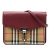 Burberry Small Leather and House Check Canvas Derby Macken Crossbody Secondhand