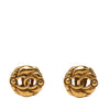 Chanel CC Gold Plated Round Clip On Earrings Secondhand