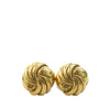 Chanel CC Gold Plated Swirl Button Clip On Earrings Secondhand