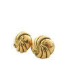 Chanel CC Gold Plated Swirl Button Clip On Earrings Secondhand