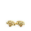 Chanel CC Gold Plated Swirl Button Clip On Earrings Secondhand