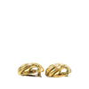 Chanel CC Gold Plated Swirl Button Clip On Earrings Secondhand