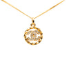 Secondhand Chanel CC Gold Plated Strass Round Pendant Necklace