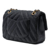 Chanel Medium Classic Chevron Calfskin Pleated Double Flap Secondhand