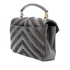Saint Laurent Medium Calfskin and Suede Chevron Monogram College Satchel Secondhand