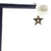 Dior Gold Plated Faux Pearl Logo and Star Tribales Drop Push Back Earrings Secondhand