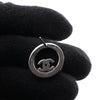 Chanel CC Brass Strass Round Push Back Earrings Secondhand