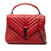 Saint Laurent Medium Chevron Sheepskin Monogram College Satchel Secondhand
