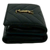 Saint Laurent Grain de Poudre Monogram Trifold Wallet Secondhand
