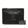 Chanel Medium Caviar Deauville Studded O Case Clutch Secondhand
