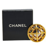 Chanel Gold Plated and Silver Plated CC Round Brooch Secondhand