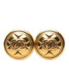 Chanel Gold Plated CC Round Clip On Earrings Secondhand