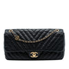 Chanel Jumbo Chevron Iridescent Calfskin Surpique Flap Secondhand