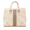 Gucci Calfskin and GG Canvas Nailhead Tote Secondhand